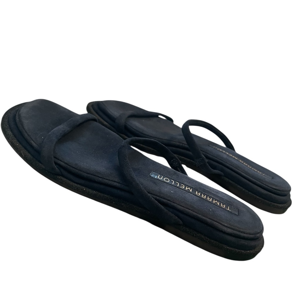 Tamar Mellon Navy Flat Sandals